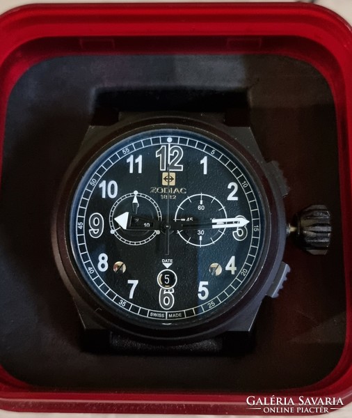 Zodiac zmx 04 zo8528 chronograph aviation limited edition black.