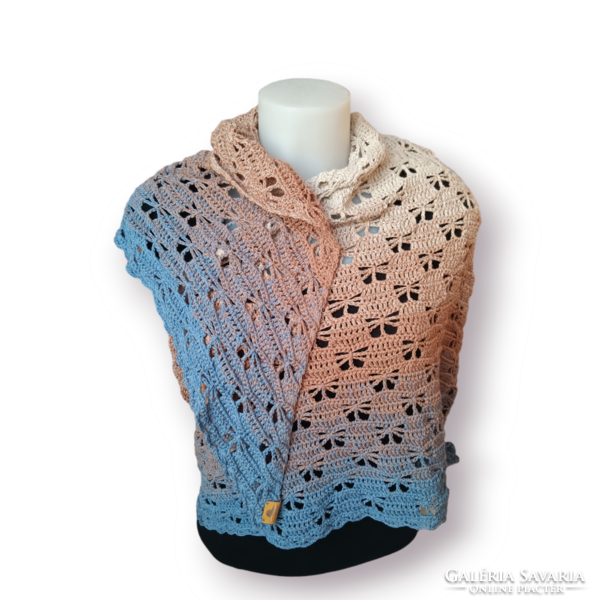Crochet scarf with a butterfly pattern