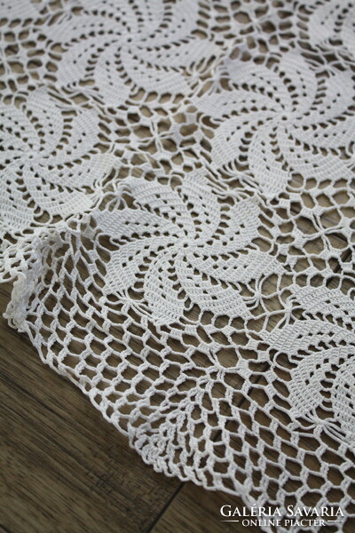 Wonderful white crocheted cotton lace tablecloth - 90cm*90cm