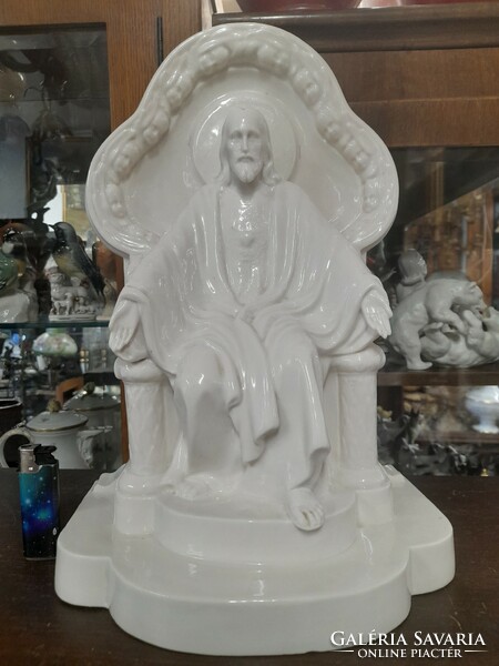 Rare low German, Germany Passau 1890-1910 dressel, kister & co Jesus porcelain figure, statue. 38 Cm.