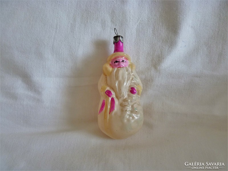 Old bottle with Christmas tree decoration - Santa Claus