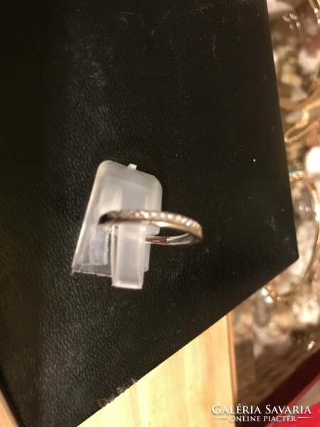 14K white gold wedding ring with tiny stones