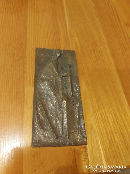 Memorial plaque, bronzed metal