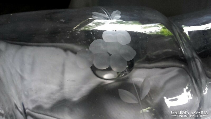 Acid-etched grape water/wine glass jug - art&decoration