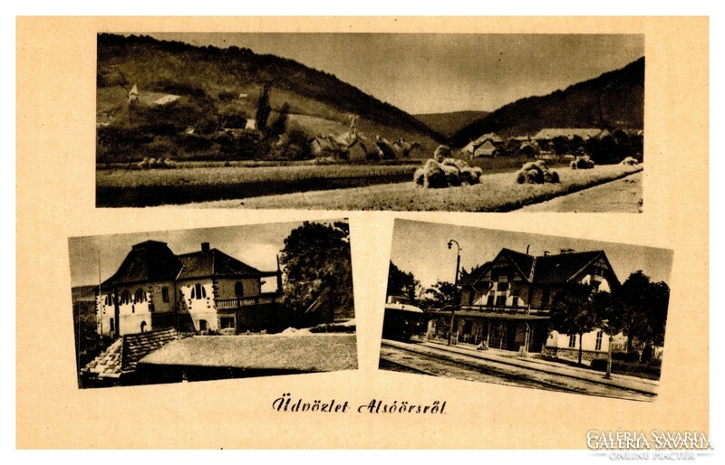 Alsóörs, greetings from Alsóörs postcard, 1961