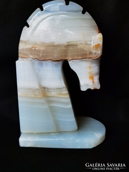 Onyx bookend in the shape of a horse's head