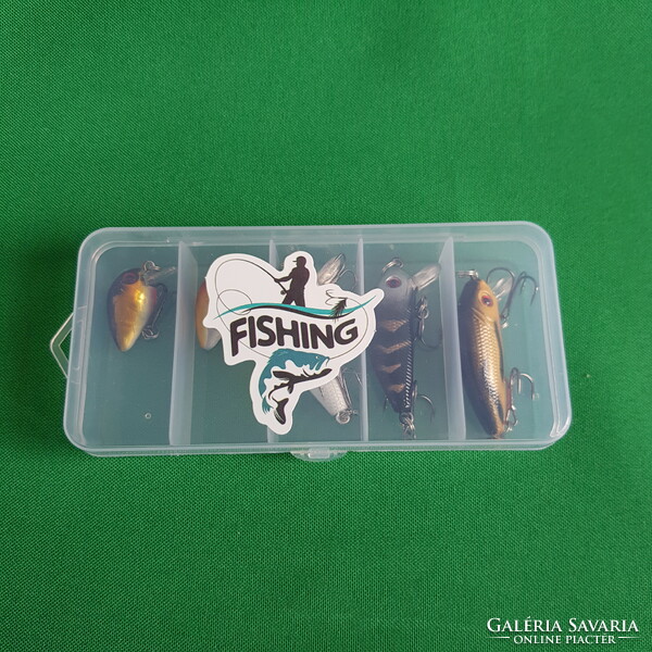 New 5-piece small wobbler fishing bait set in box - 28.