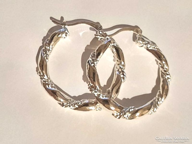 Large silver-plated hoop earrings