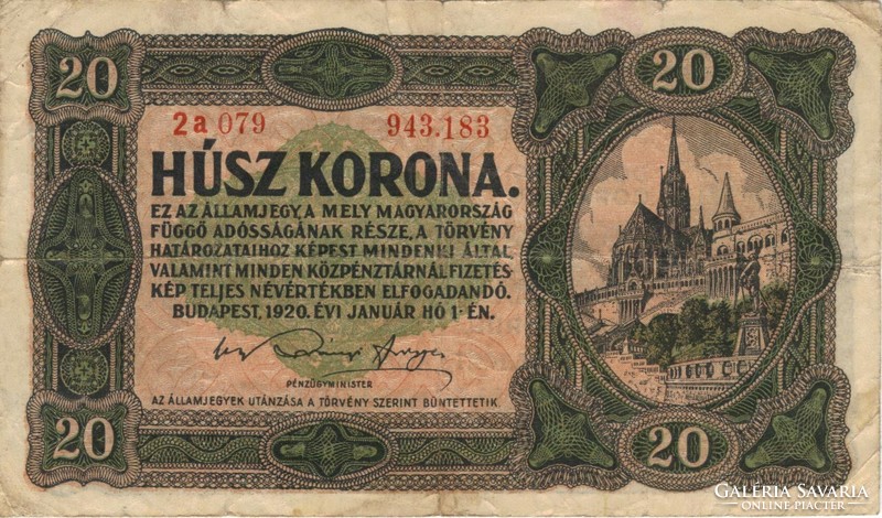 20 korona 1920 sorszám között pont 2.