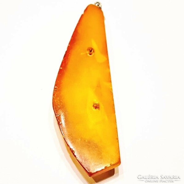 Antique yellow opaque amber pendant 13.2 g