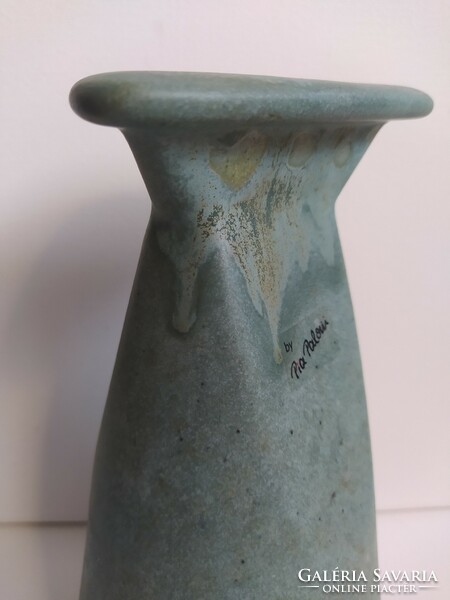 Special matte turquoise ceramic vase