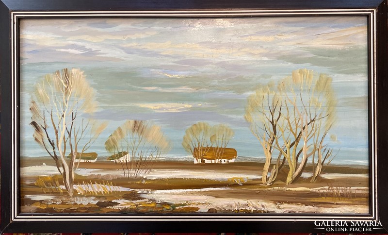 Ugocsa antal landscape - oil, cardboard