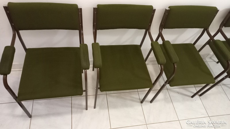 Retró krómozott-fémvázas karfás székek