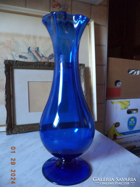 Kék fújt üveg váza ! 5.