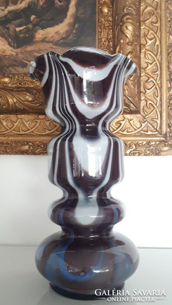 Muranoi művészi fújt üveg váza 25.5 cm
