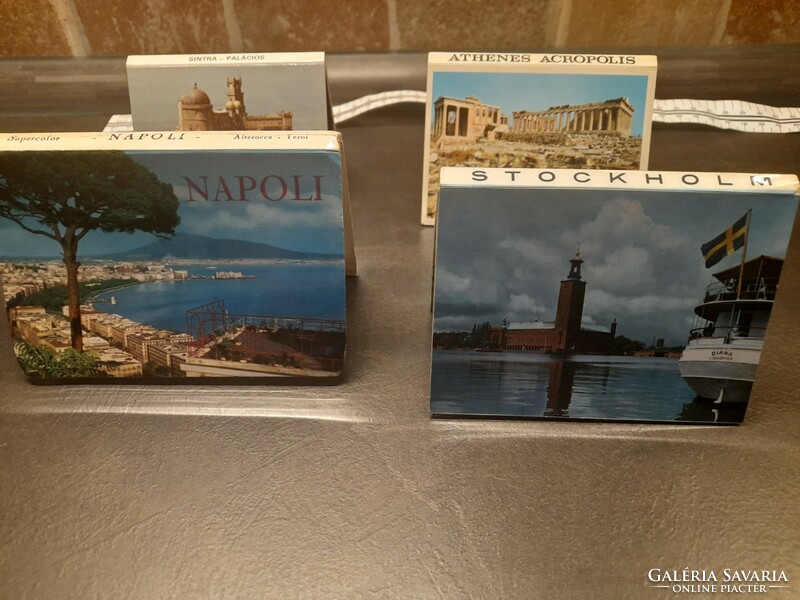 4 leporellos in one, foreign cities Naples, Stockholm, Athens, Naples