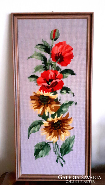 Tapestry picture in a wooden frame. 48.5X 22.5 cm