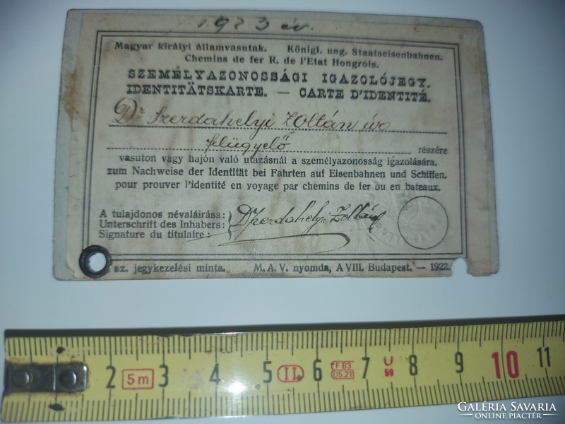 Photo from the 1920s, identity card