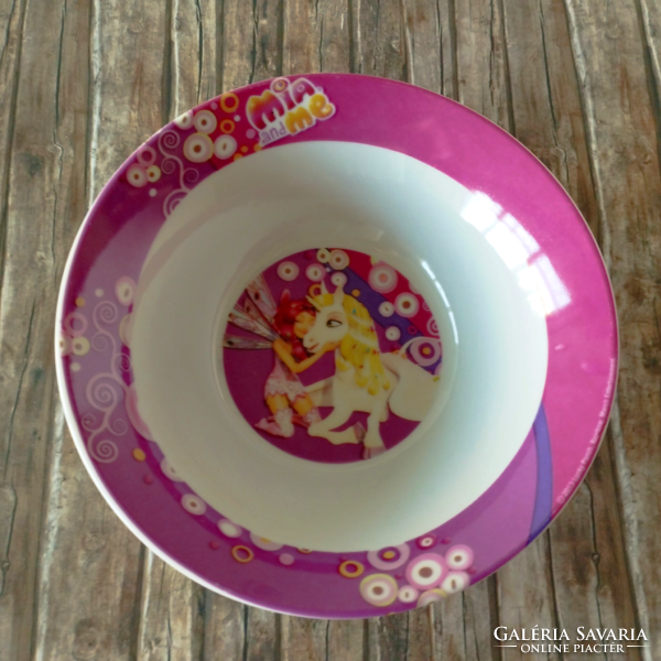 Mia and me fairy tale patterned porcelain children's deep plate, bowl