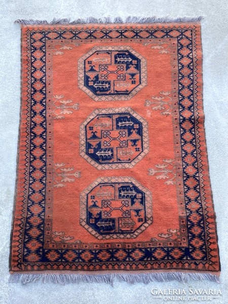 Afghan hand-knotted orange wool rug 170 x 115 cm