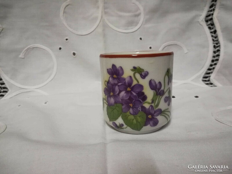 Zsolnay porcelain mini mug with violet pattern