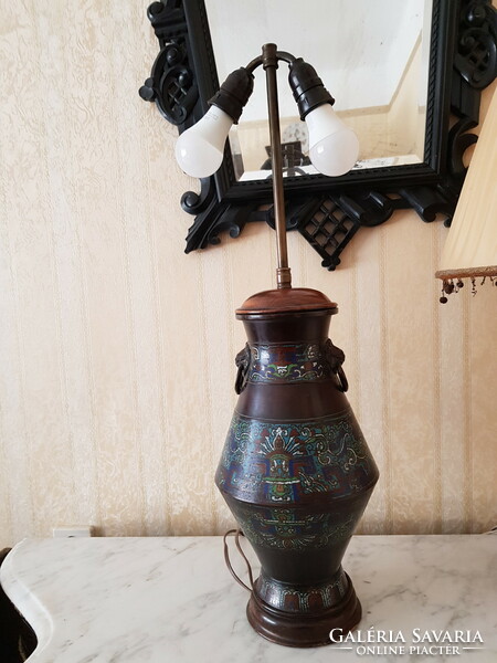 Antique compartment enamel/cloisonne/table lamp