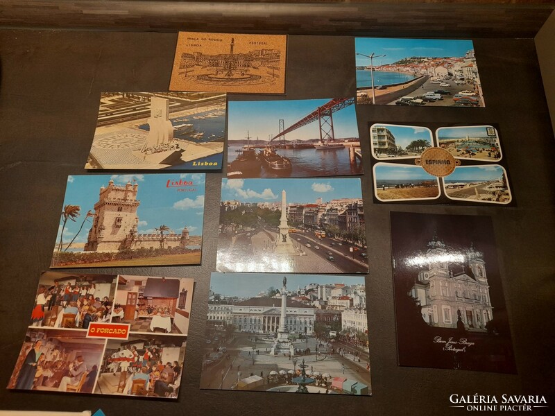 Európai képeslapok, Liszabon, köztük 1 db parafa képeslap egyben