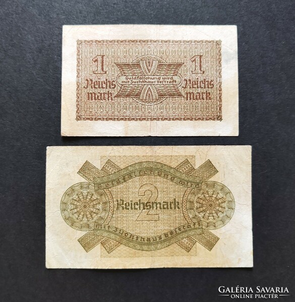 Németország 1 + 2 Reichsmark 1940, F+