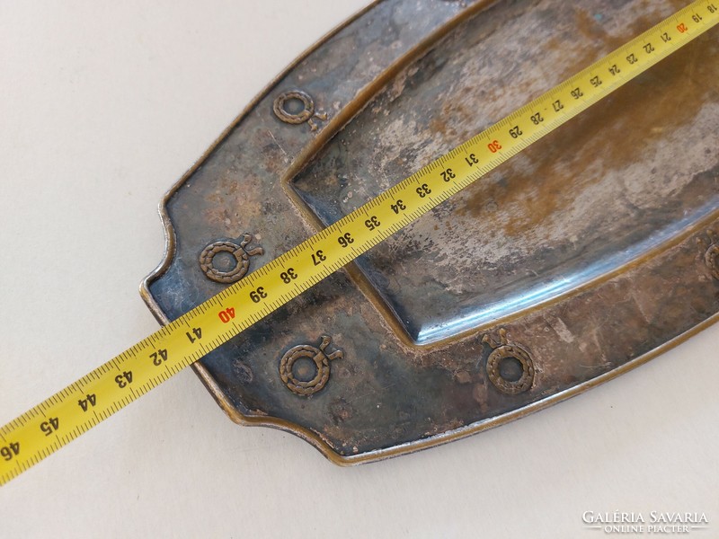 Régi fém tálca szecessziós kínáló 41 cm