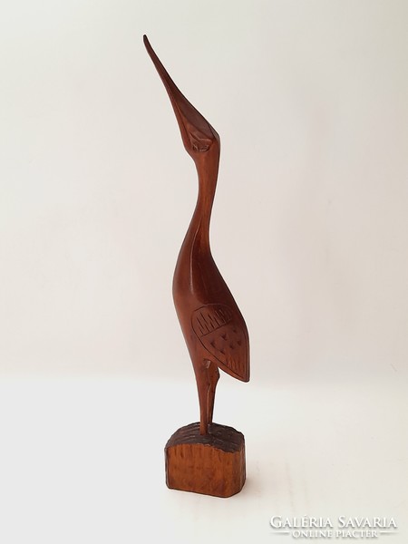 Kisméretű fa daru, kócsag, madár, 22 cm