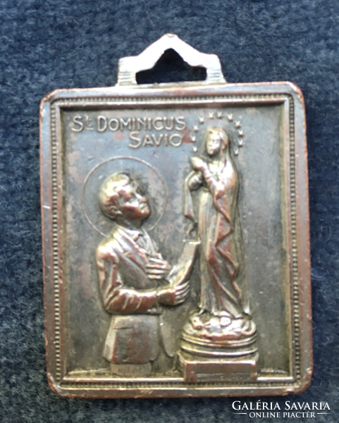Szent Dominicus Savio / Sanctus  Bosco kétoldalas régi medál