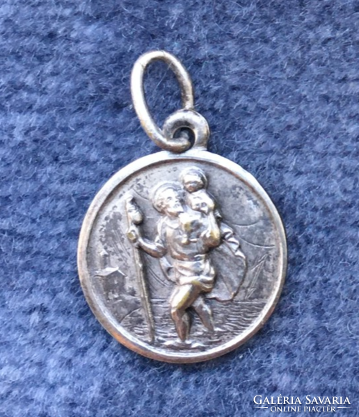 St. Christopher old small round pendant for drivers