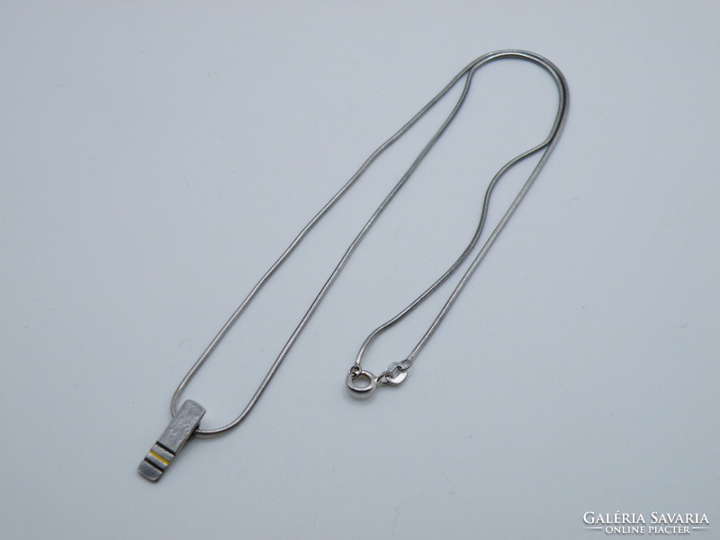UK0113   Elegáns kígyó mintás ezüst nyaklánc és medál 925