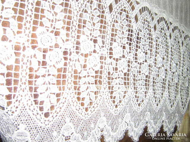 Beautiful vintage white lace curtain