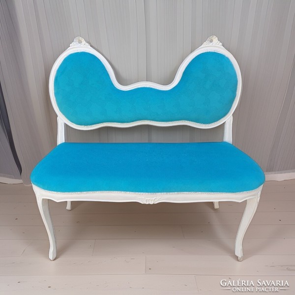 Neo-baroque style upholstered backrest bench sofa
