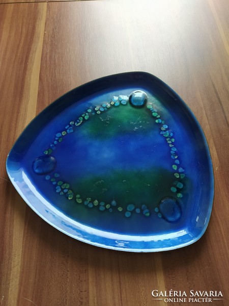Bovano turquoise-green enameled bowl