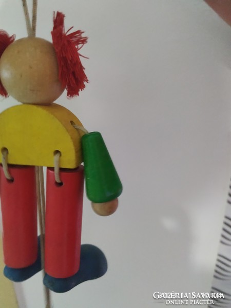 Wooden clown doll for sale! His hands and feet move