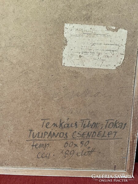 Tenkács Tibor: Tulipános csendélet 1989 előtt