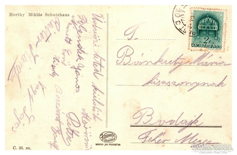 Alsóörs, Miklós Horthy shelter postcard ~1933