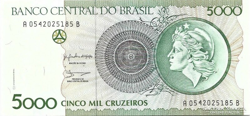5000 cruzeiros 1990 Brazilia UNC