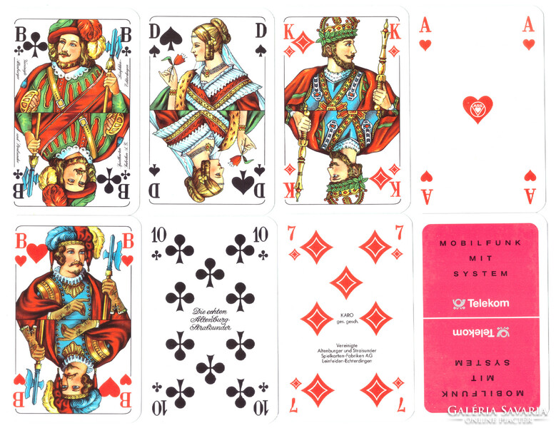 88. Francia sorozetjelű skat kártya berlini kártyakép ASS 1985 körül 32 lap