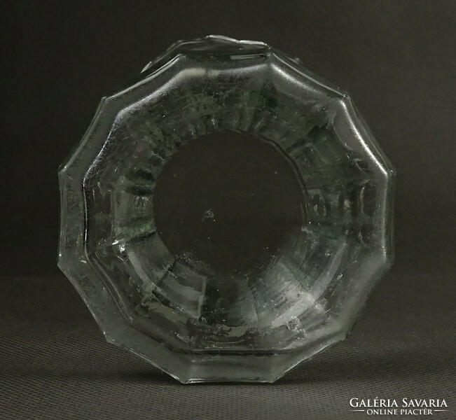 1M277 Régi magyal díszes üveg váza 20.5 cm