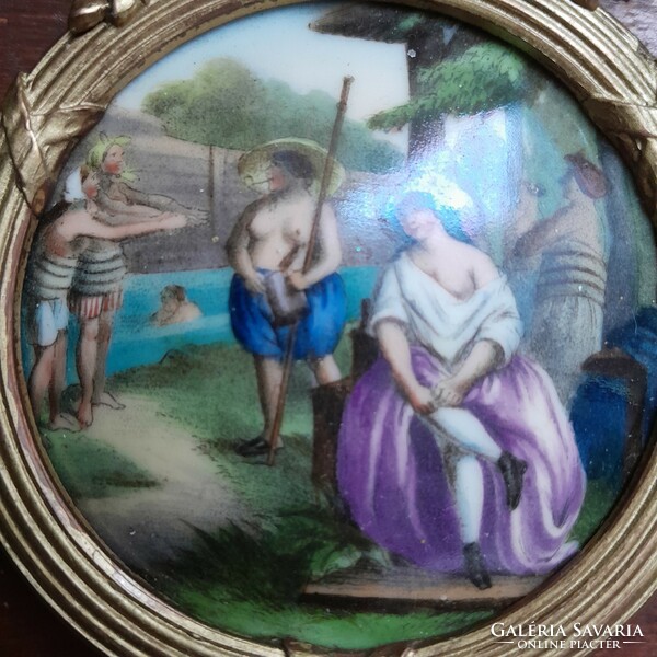 Antique porcelain picture in a wall decoration frame - art&decoration