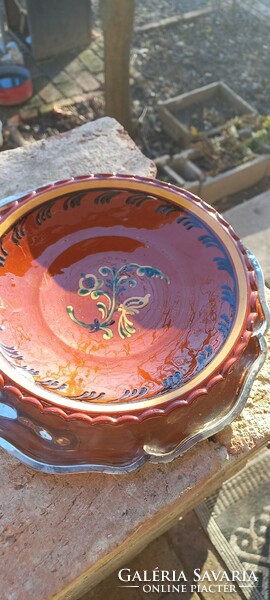 Glazed ceramic wall decorative plate - handmade product -