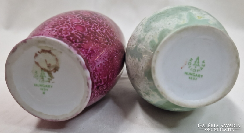 Hollóházi ritka lüszter mázas porcelán vázák hibátlan állapotban együtt eladók