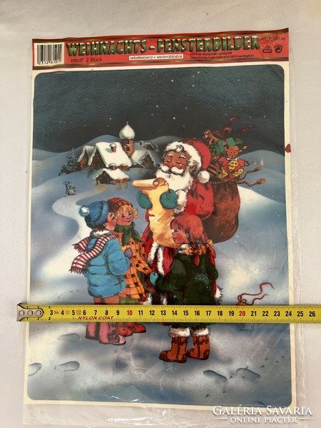 2 db nagyméretú télapós vintage karácsonyfadísz mikulás matrica