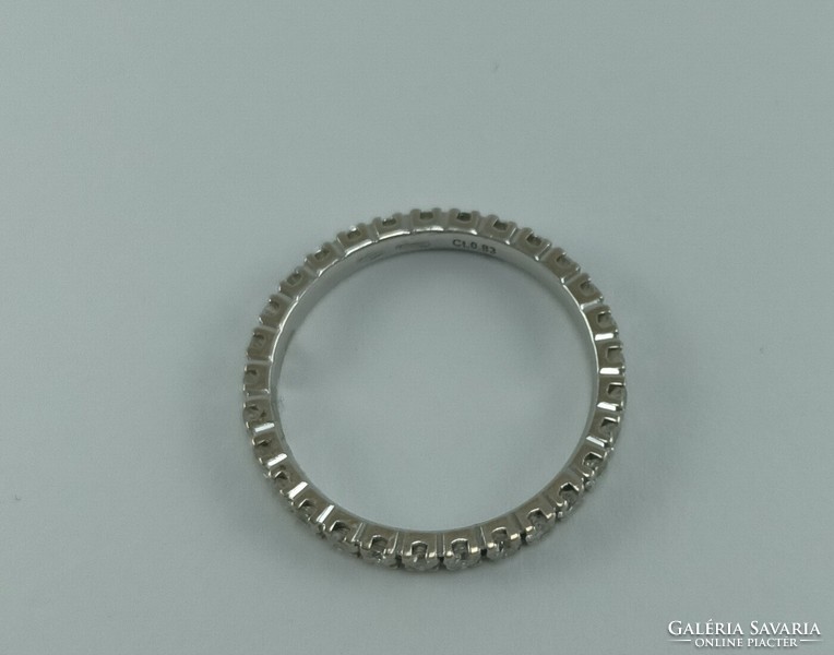 Gyémánt sorköves karikagyűrű 18k