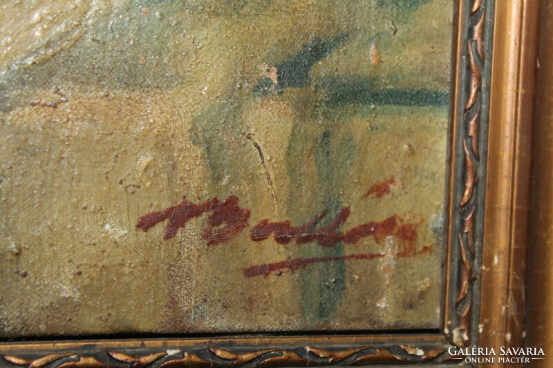 Antik szignált festmény 560