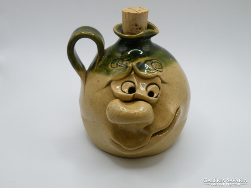 Uk00123 ugliness ugly pottery wales painted ceramic flask