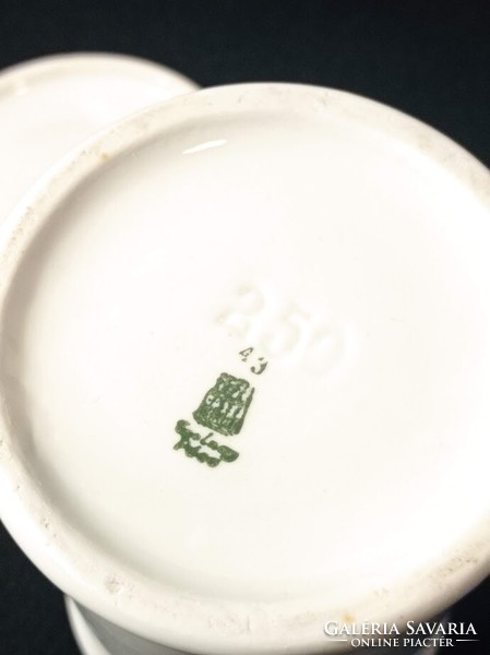 Antik Zsolnay porcelán patika tégely, edény 250 Gr.